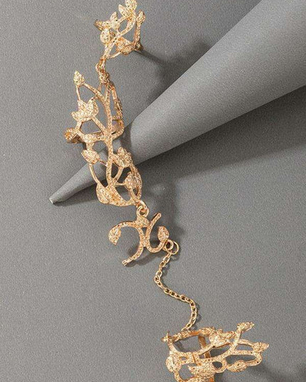 Floral Chain Carved Ring - Exquisite Fashion Accessory