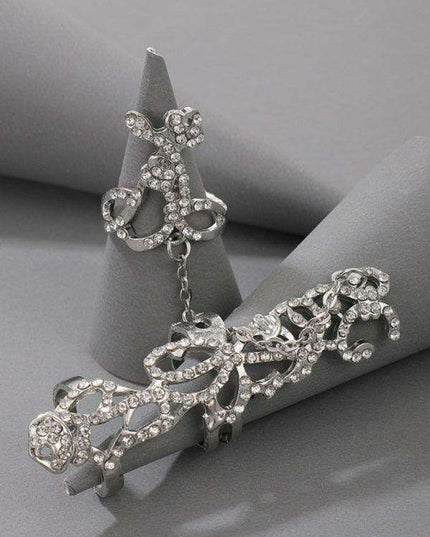 Floral Chain Carved Ring - Exquisite Fashion Accessory