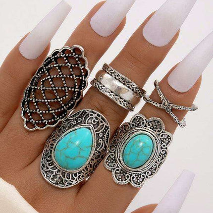 Vintage Edgy Drip Oil Cross Ring Collection