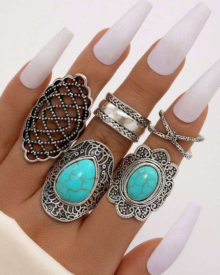 Vintage Edgy Drip Oil Cross Ring Collection