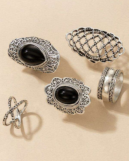 Vintage Edgy Drip Oil Cross Ring Collection