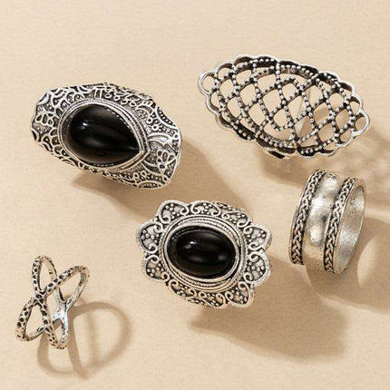 Vintage Edgy Drip Oil Cross Ring Collection