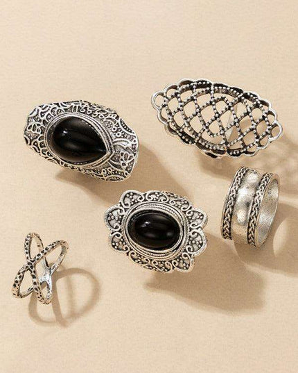 Vintage Edgy Drip Oil Cross Ring Collection