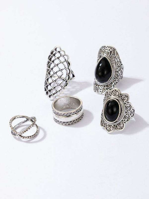 Vintage Edgy Drip Oil Cross Ring Collection