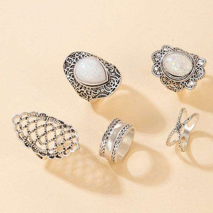 Vintage Edgy Drip Oil Cross Ring Collection