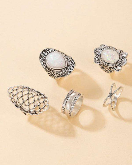 Vintage Edgy Drip Oil Cross Ring Collection