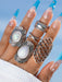 Retro Cross Hollow Ring Collection: Bold Oil Drip Stackables