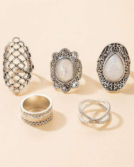 Vintage Edgy Drip Oil Cross Ring Collection