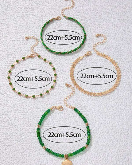 Boho Chic Shell and Bead Layered Anklet - Trendy Foot Jewelry for Effortless Summer Style