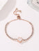 Rose Gold Heart Bracelet with Zircon and Diamond Accents - Elevate Your Accessories Collection