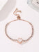 Glamorous Rose Gold Heart Bracelet with Zircon and Diamond Accent - Elevate Your Jewelry Collection