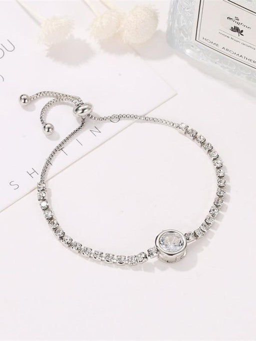 Rose Gold Heart Bracelet with Zircon and Diamond Accents - Elevate Your Accessories Collection