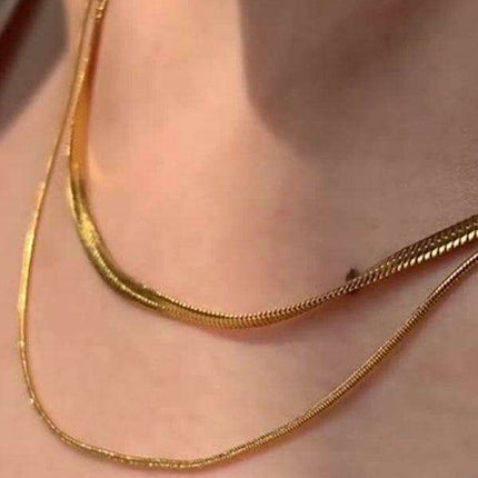 Spice Girl Charm Titanium Steel Double Layer Necklace Set - Effortless Elegance for Elevated Style