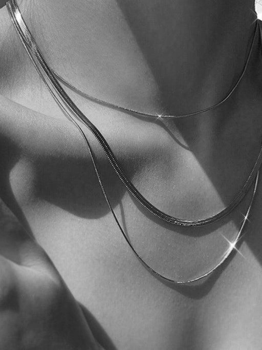 Spice Girl Charm Titanium Steel Double Layer Necklace Set - Effortless Elegance for Elevated Style