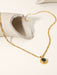 New stainless steel jewelry cubic zirconia oval pendant necklace