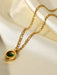 New stainless steel jewelry cubic zirconia oval pendant necklace