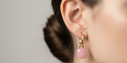 New French drip glaze red love retro earrings