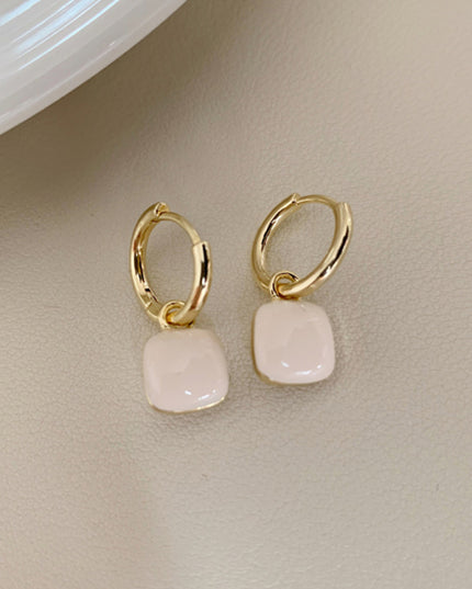 New French drip glaze red love retro earrings