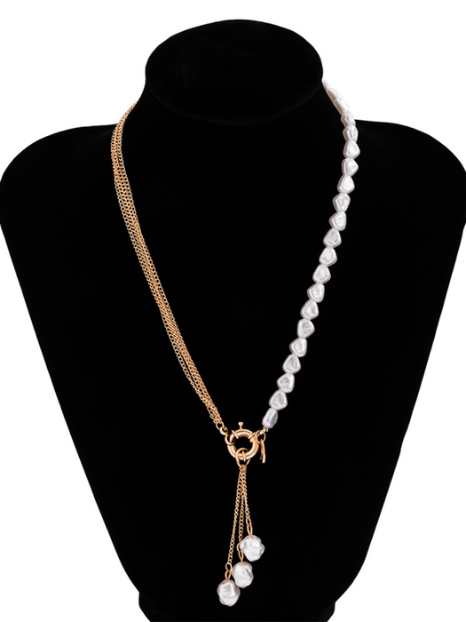 Baroque shaped pearl necklace creative irregular chain clavicle necklace
