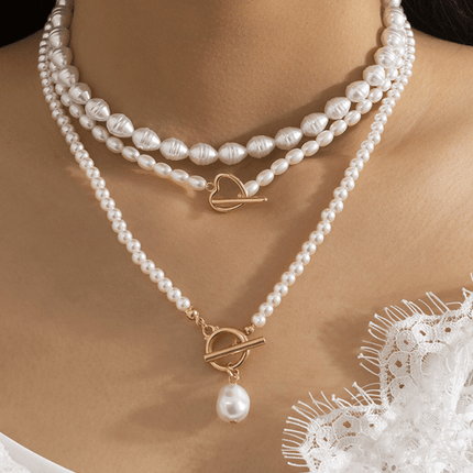 Baroque shaped pearl necklace creative irregular chain clavicle necklace