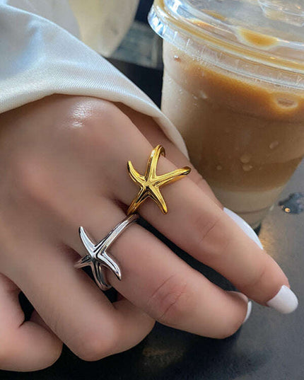 New fashionable and simple starfish niche design index finger ring