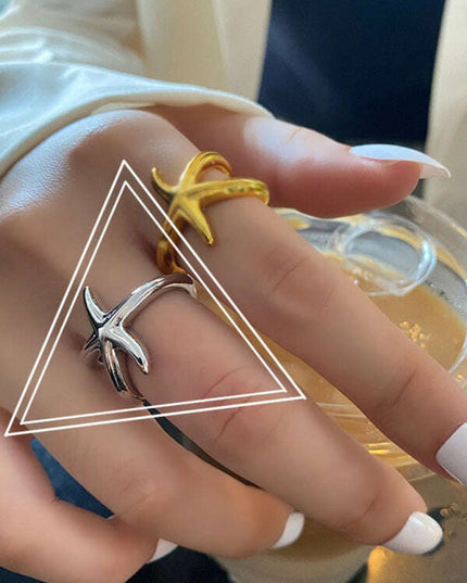 New fashionable and simple starfish niche design index finger ring