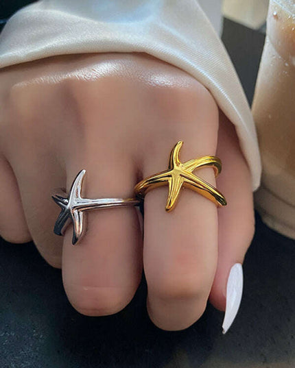 New fashionable and simple starfish niche design index finger ring