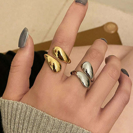 Personalized simple double-headed irregular drop-shaped opening index finger bracelet