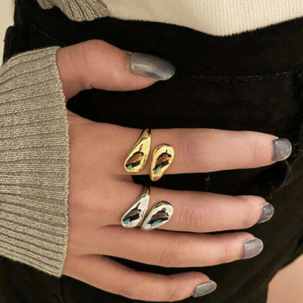 Personalized simple double-headed irregular drop-shaped opening index finger bracelet