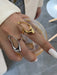 Simple style design, versatile metal texture hollow ring