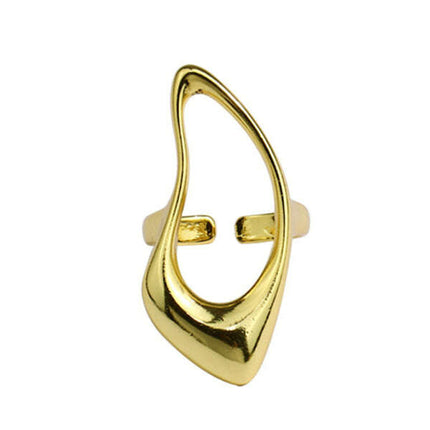 Simple style design, versatile metal texture hollow ring