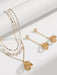 New geometric metal flower stacking necklace