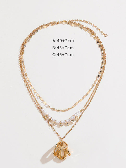 New geometric metal flower stacking necklace