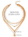 New gold-plated pearl eye multi-layer necklace