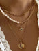 New gold-plated pearl eye multi-layer necklace
