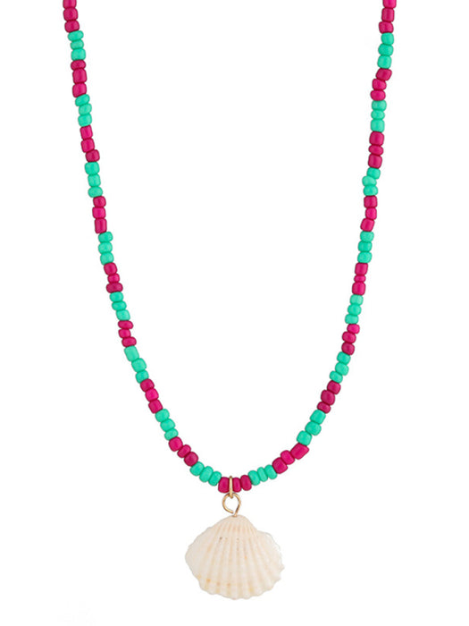 New shell detachable stacked beaded necklace