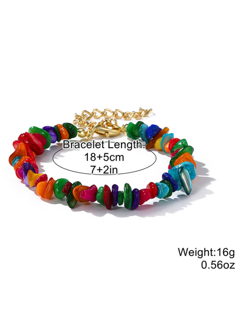 Bohemian Colorful Gravel Bracelet Natural Stone Bracelet
