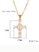 Inlaid zircon cross pendant necklace elegant clavicle chain