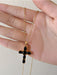 Inlaid zircon cross pendant necklace elegant clavicle chain