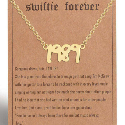 New fashionable golden letter golden number pendant clavicle chain