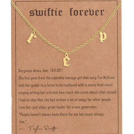 New fashionable golden letter golden number pendant clavicle chain