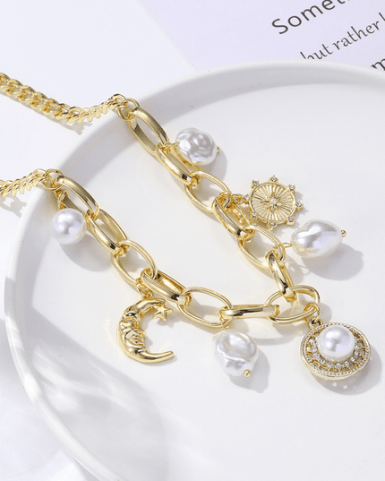 New Bohemian Metal Ancient Coin Multi-Pendant Devil's Eye Necklace