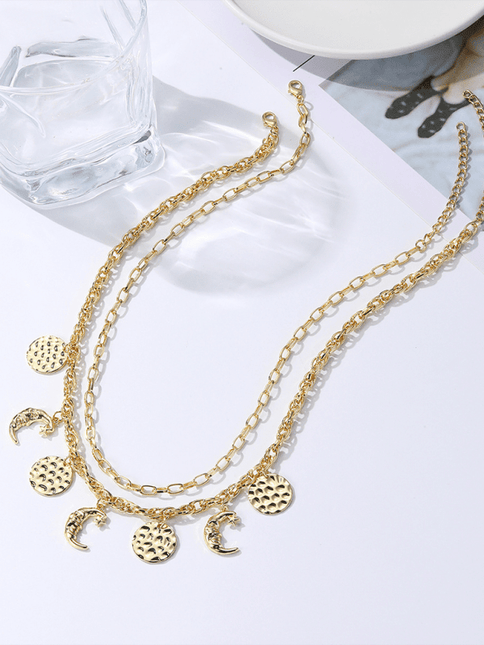 New Bohemian Metal Ancient Coin Multi-Pendant Devil's Eye Necklace