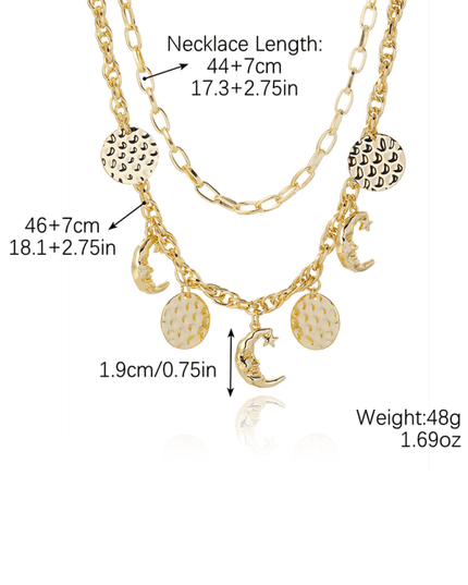 New Bohemian Metal Ancient Coin Multi-Pendant Devil's Eye Necklace