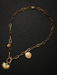 Leaves Devil's Eye Lock Pendant OT Buckle Collarbone Necklace