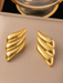 Women's earrings retro simple gold angel wings design earrings
