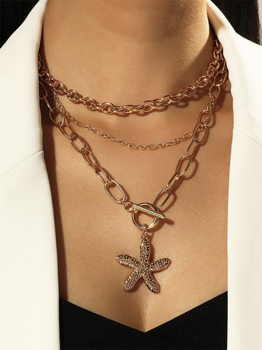 Fashionable and exquisite multi-layer pendant clavicle necklace for women