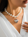 Exaggerated round punk collarbone chain Geometric beads Beaded necklace