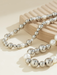 Exaggerated round punk collarbone chain Geometric beads Beaded necklace