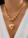Exaggerated round punk collarbone chain Geometric beads Beaded necklace